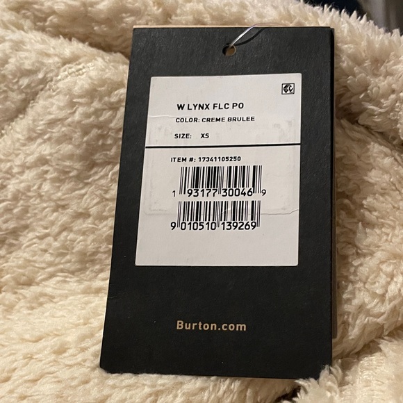 BURTON LYNX FLEECE PULLOVER in Crème Brûlée NWT XS - Picture 5 of 10